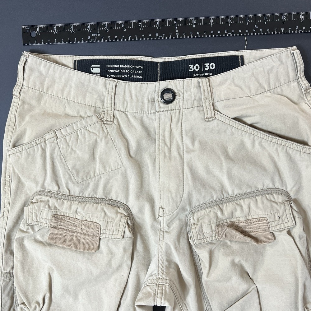 G Star Raw Cargo Pants Men's 30x30 Beige Multi Pockets Utility Outdoors Workwear - Picture 4 of 12